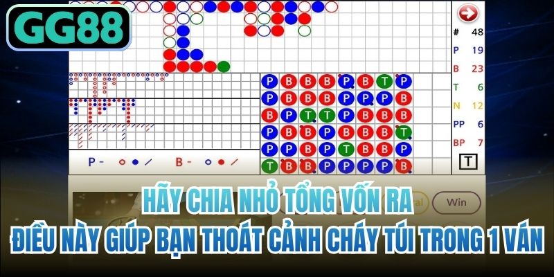 Hãy chia nhỏ tổng vốn ra, điều này giúp bạn thoát cảnh cháy túi trong 1 ván